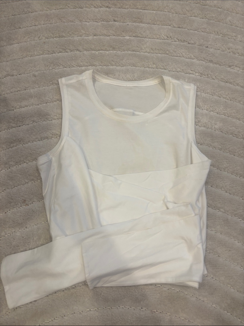 Lu Lu lemon Women's White Sleeveless Tank Top with wrap size small